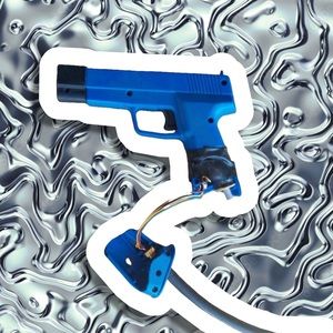 Happ Blue Arcade Game Light Gun with Recoil Clacker for Parts